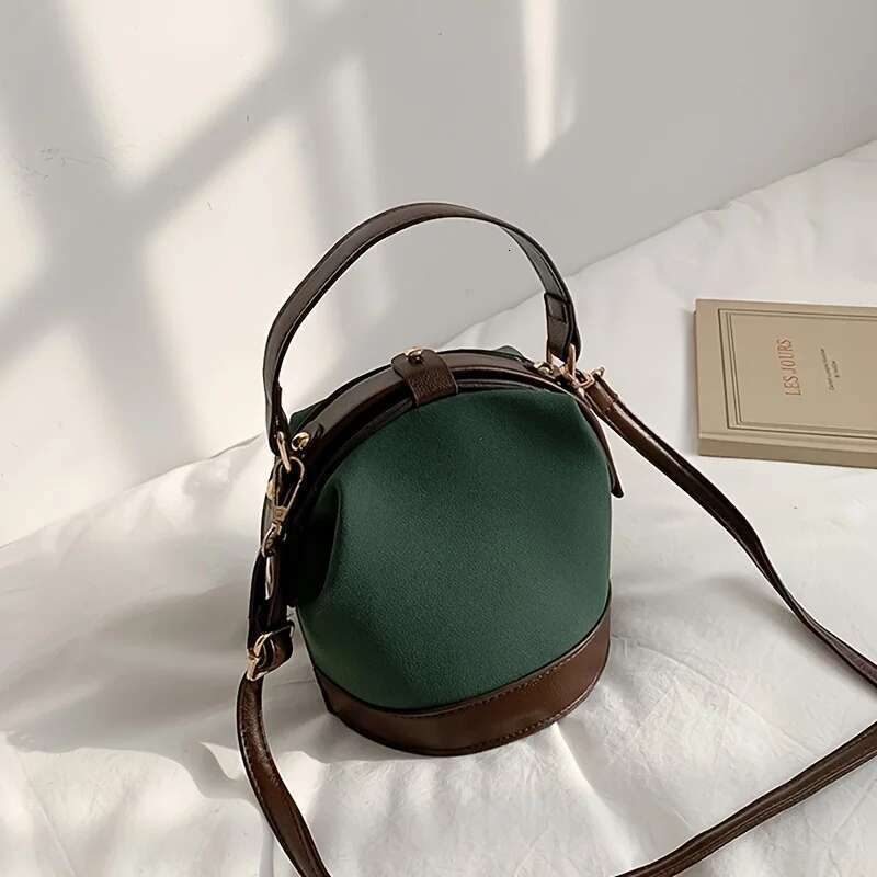 Popular ChoiceFashion Women's Two Tone Brown Beige Bucket Bag Perfect for travel and everyday use a must-have tote bag