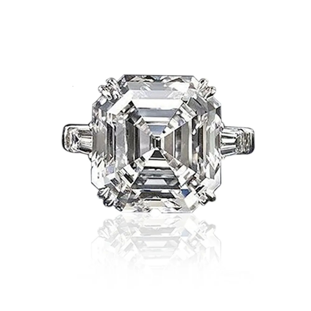8 Asscher Crystal Cubic Zirconia Rings for Women Fashion Wedding Engagement Bands Female Ring Anniversary Party Jewelry 250712