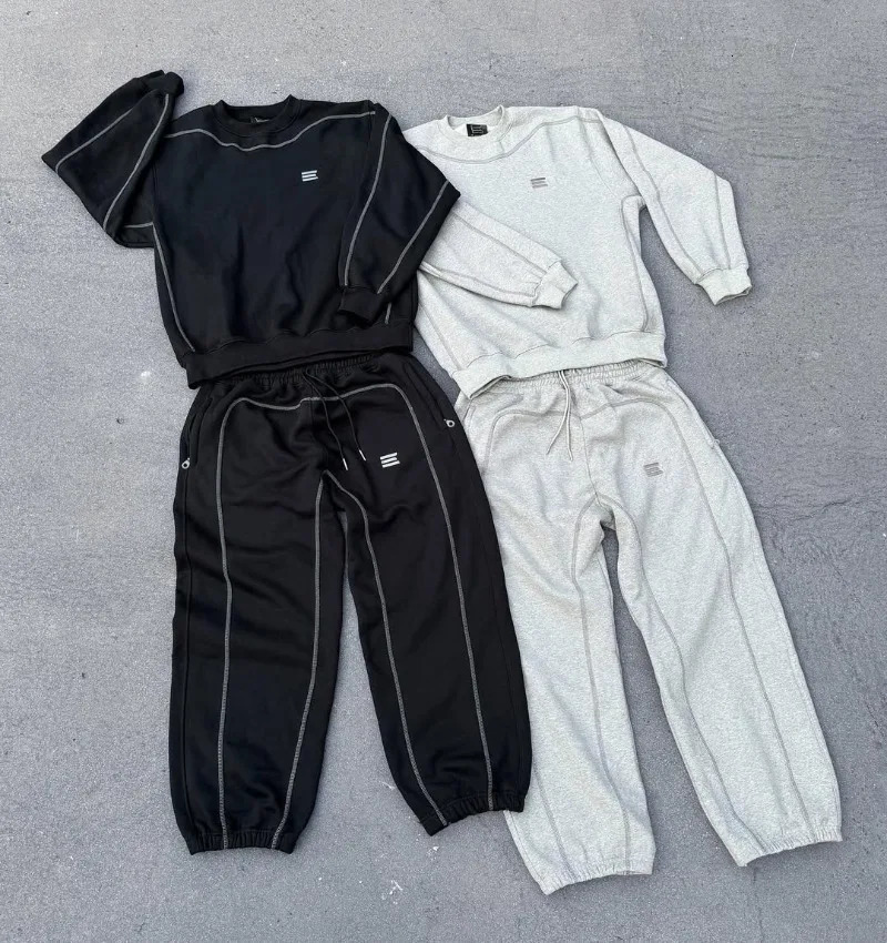 Gothic Harajuku personality icon striped casual suit Y2K high street fashion punk sportswear hip-hop trend men women clothing 250708