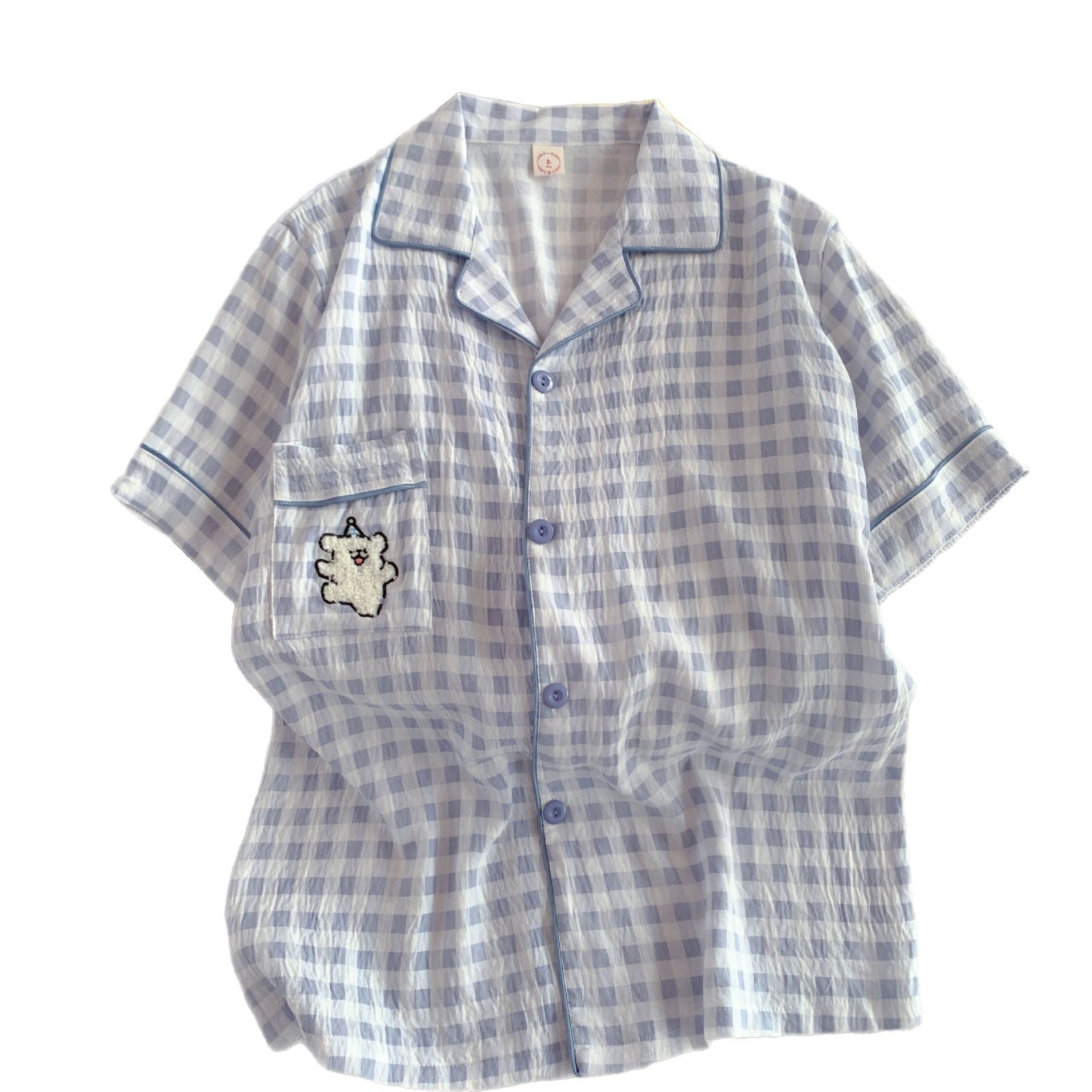 X201-Pajamas women summer two-piece cloud cotton thin spring and autumn short-sleeved shorts home clothes