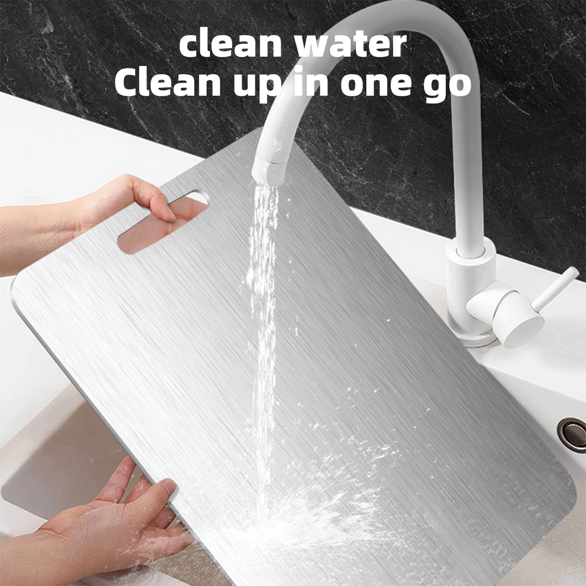 Durable 304 Stainless Steel Cutting Board - Double-Sided Food Grade for Kitchen Use Anti mold and anti-corrosion small size