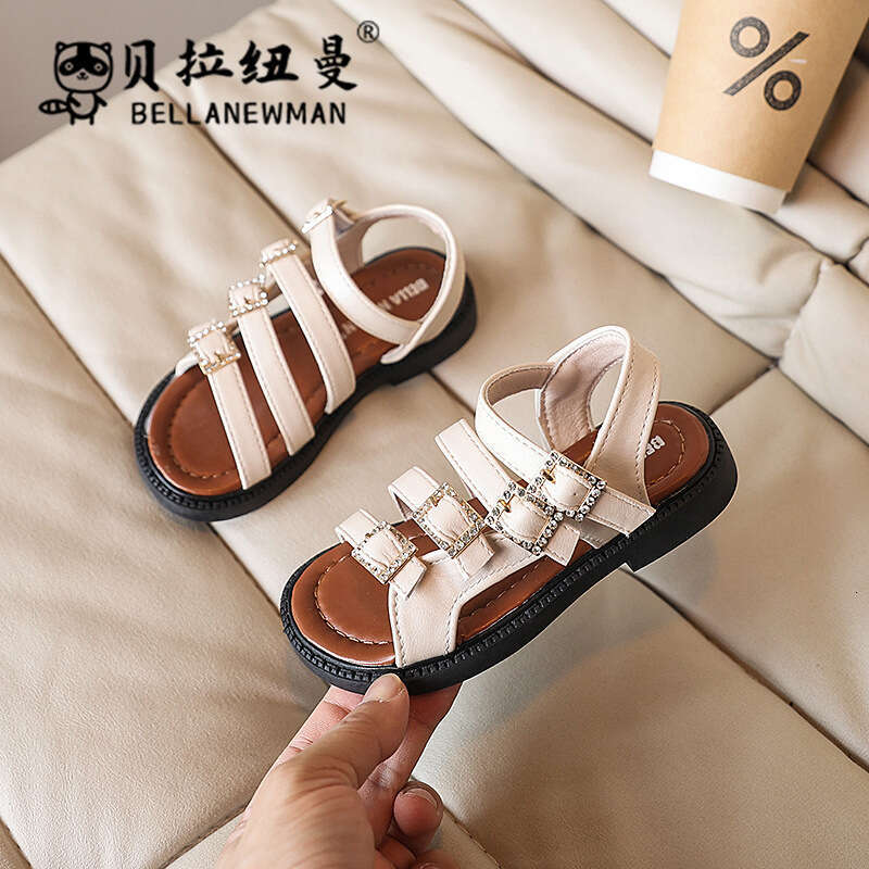 Choice Girls' Metal Buckle Versatile Roman 2025 Summer New Children's Open-Toe Beach Big Kids' Sandals
