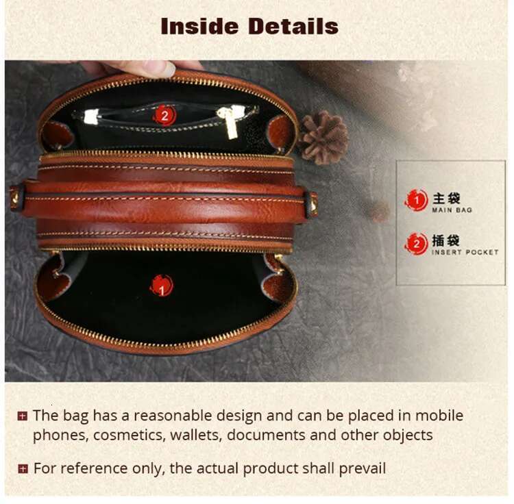New Retro Round Women's Genuine Leather Handbags For Ladies Designer Rabbit Emed Shoulder Messenger Bags