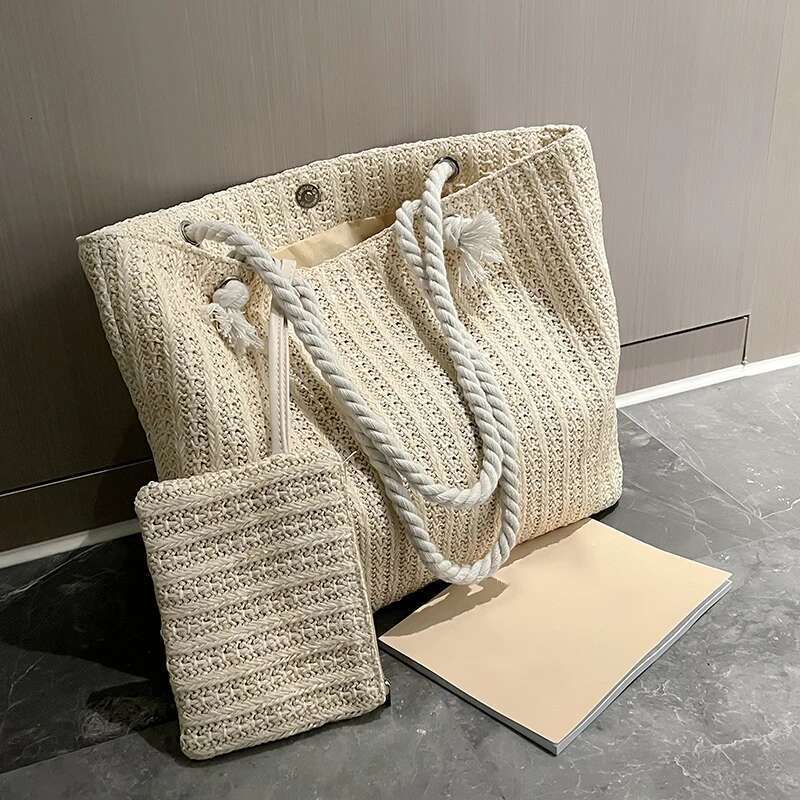 Fashion Large Capacity Straw Tote Designer Women Handbags Handamde Woven Summer Beach Bag Casual Bali Big Purse