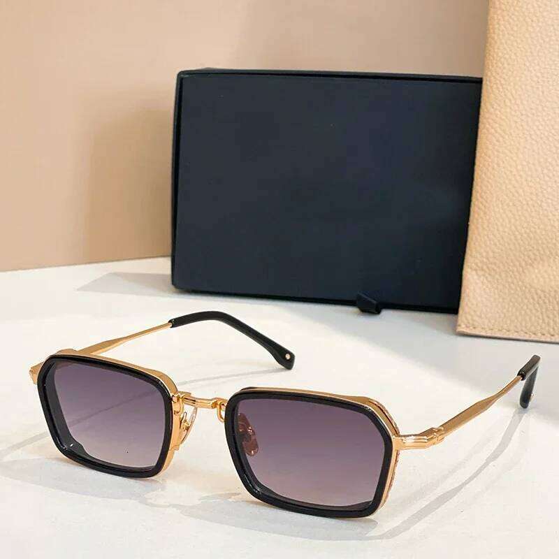 PAUI John Style Square Alloy High Street Sunglasses Men and Women Classical Gradient Uv400 Designer Brand Eyeglasses