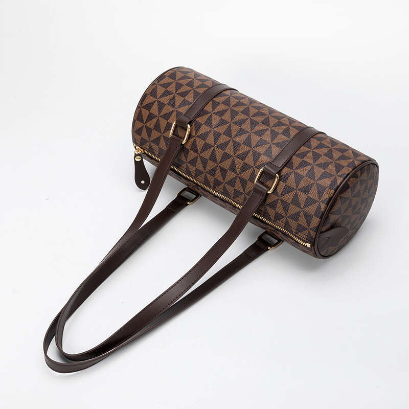 Lacel Urwebin New Bags Casual Personality Single Shoulder Cylindrical Underarm Baguette Handheld Cylinder Printed Simple Women's Bag