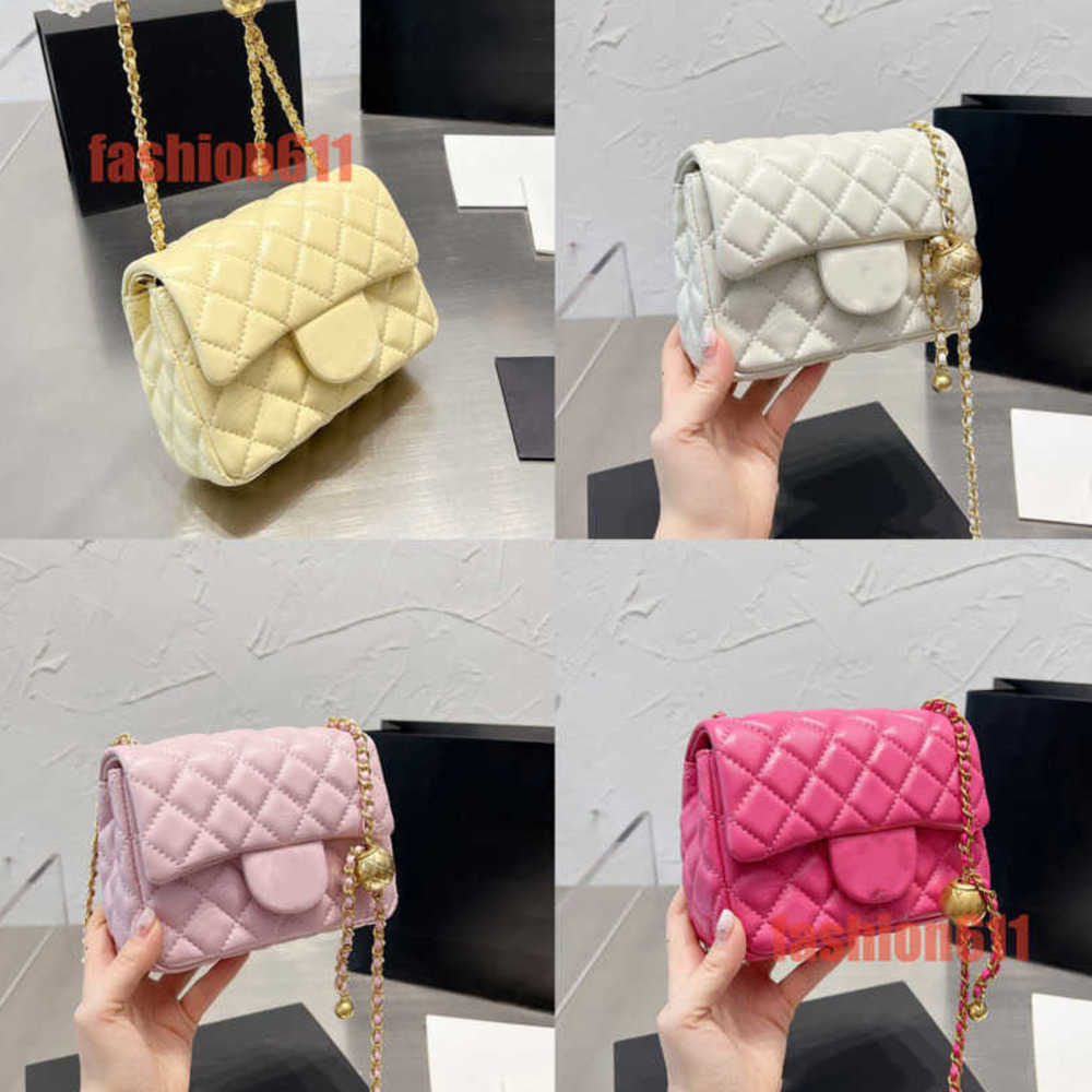 Luxury Designer Classic Mini Flap Gold Crush Ball Quilted Bags Lambskin Crossbody Purse Adjustable Shoulder Strap Large Capacity Fashion Trend Handbags 20cm