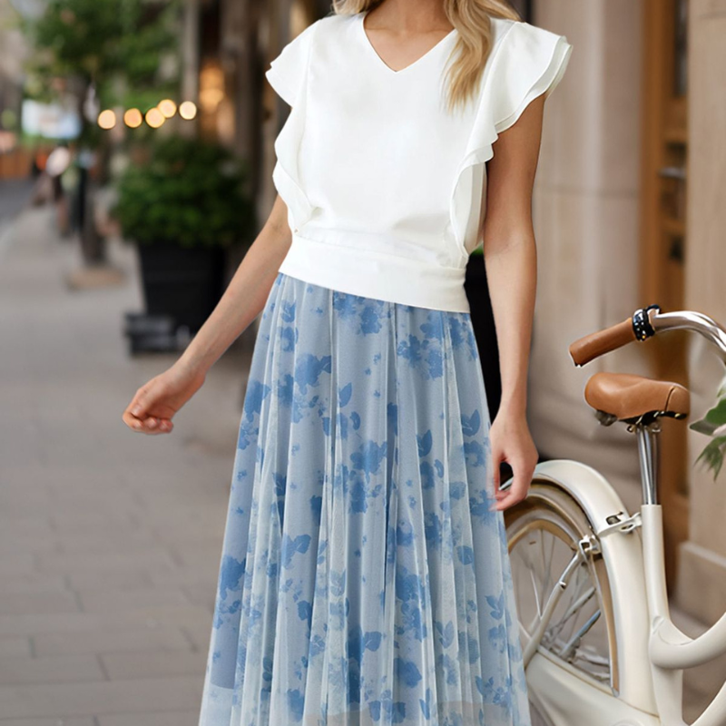 Fashion Forward Mesh Printed Skirt - Casual & Stylish Option