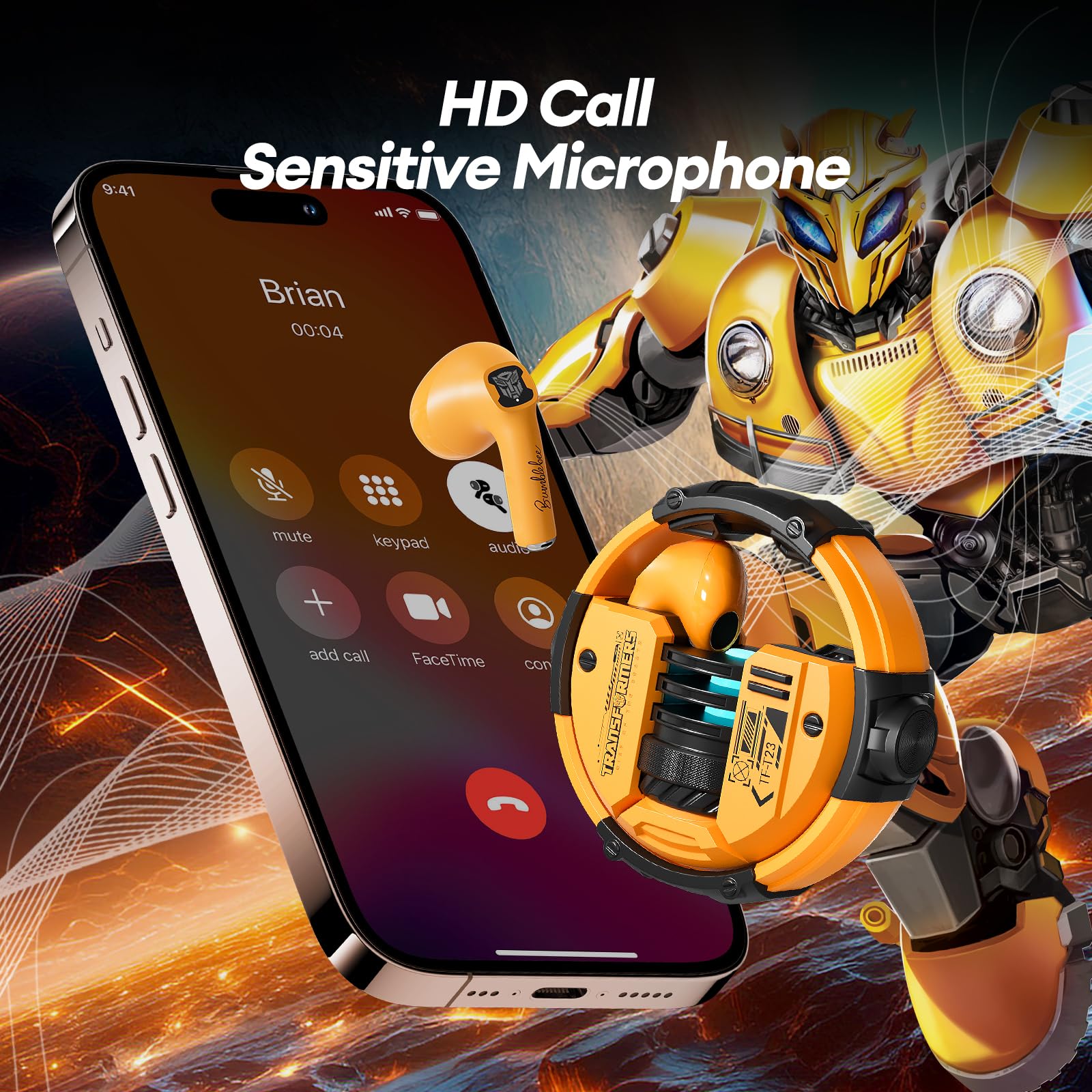 TRANSFORMERS TWS Wireless Earphones HiFi Stereo Sound Music Game Earbuds Dual Mode Low Latency HD Call Headphones TF-T23