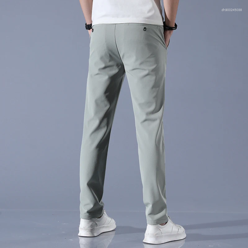 Men's Pants Spring Summer Ultra-thin Stretch Slim Straight Casual High Quality Fashion Breathable Golf Sports Trousers