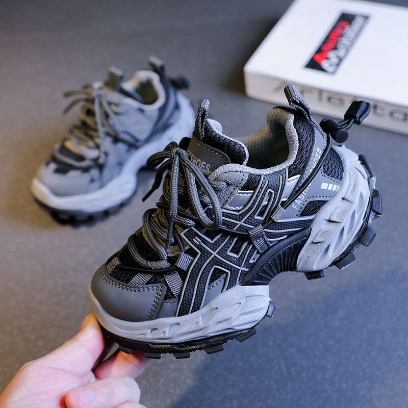 2025 Autumn New Korean Style Children's Breathable Running Girls' Fashion Dad Boys' Sports Shoes Trendy