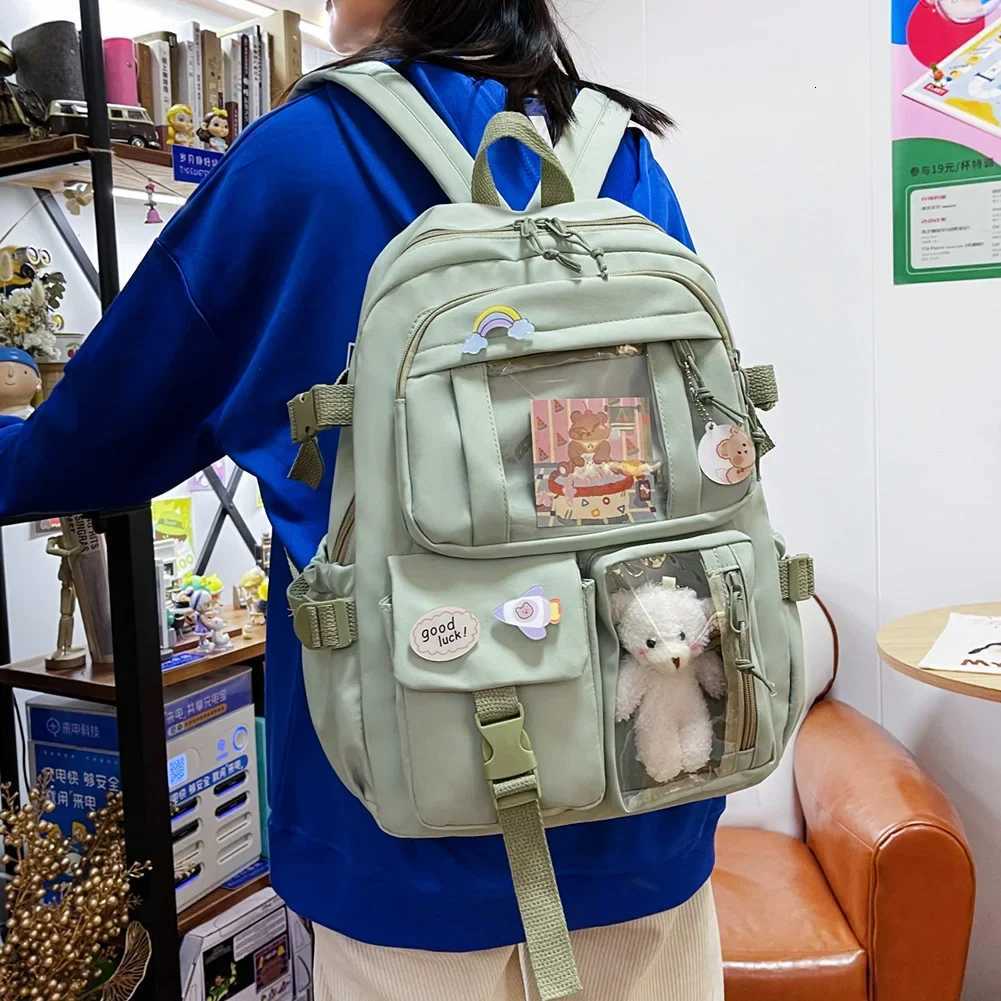 Japanese Girls Aesthetic Backpack Cute School Bags For Student Teens Girls Pockets Kawaii Women Laptop Backpack Harajuku Mochila S250714