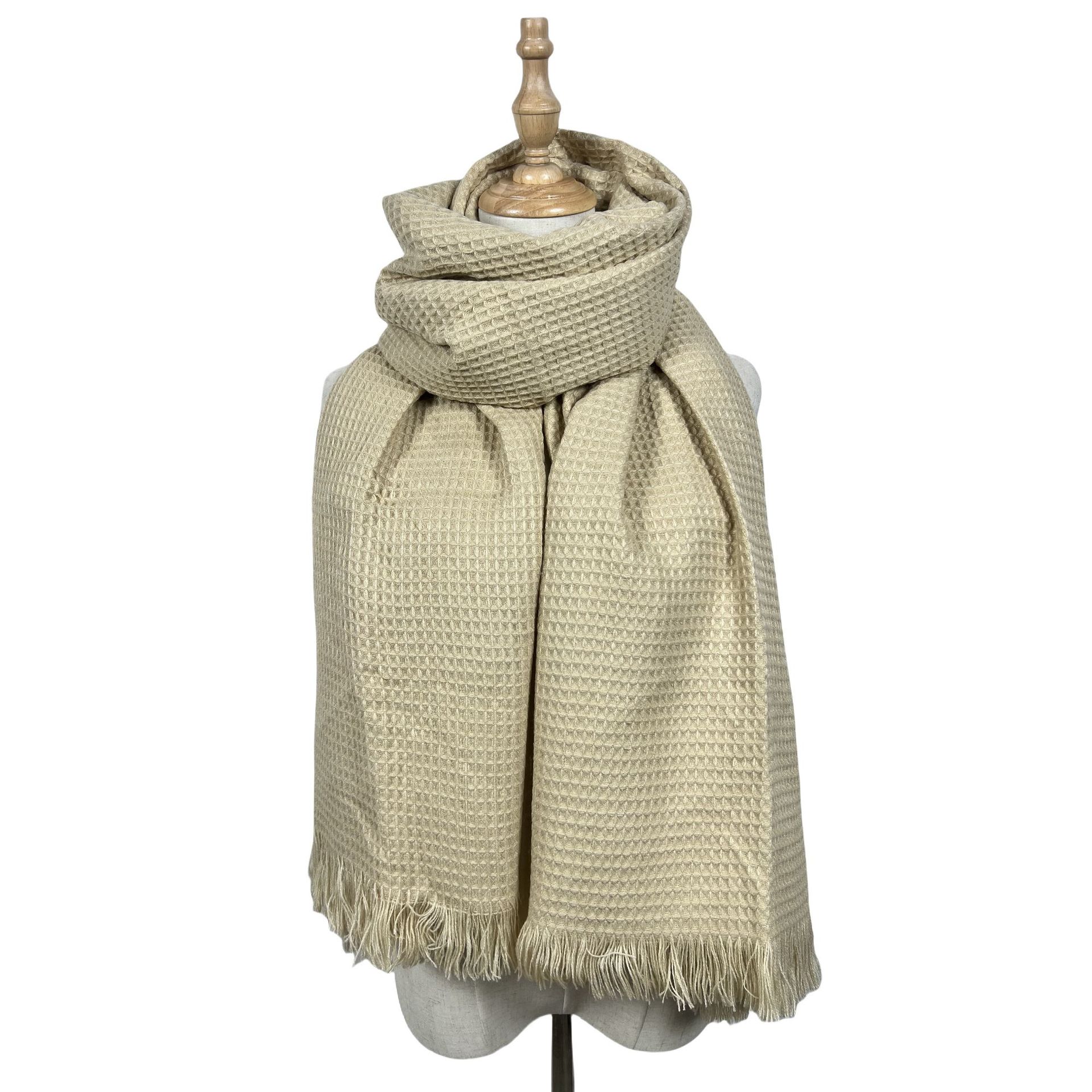 K1347 Autumn and winter solid color scarf for women, simple and versatile, comfortable and warm shawl, high-end temperament outer wear neck scarf