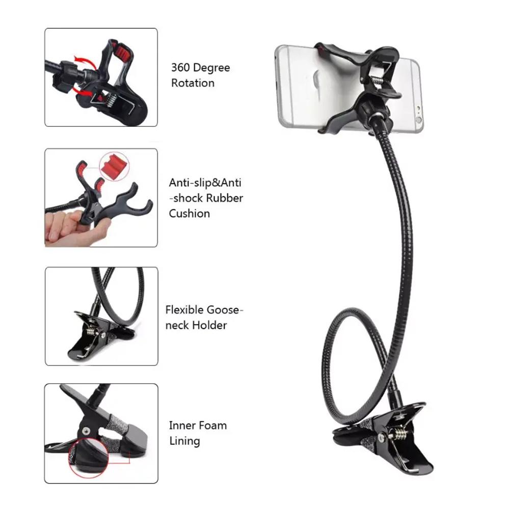 360 Universal Lazy Bracket Mobile Phone Holder Portable Flexible Bed Desktop Bracket Smartphones Table Clip Stand Base Support - view 7