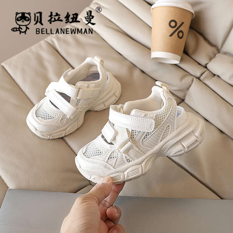 Bella Newman Hollow Children's Sports Sandals 2025 Spring Autumn New Korean Style Girls' Mesh Boys' Shoes
