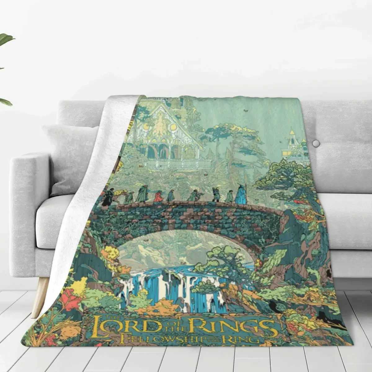 Vintage Ring Lord Movie Flannel Blanket Peace Nature Warm Throw Blanket for Chair Sofa Bed Novelty Bedspread Sofa Bed Cover X250714