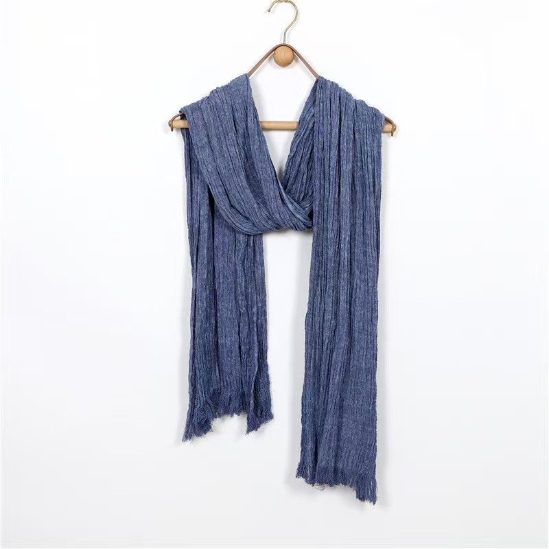 T1212 Spring new style this week fluffy warm neck protection extended tassel loose beard soft cotton and linen shawl scarf