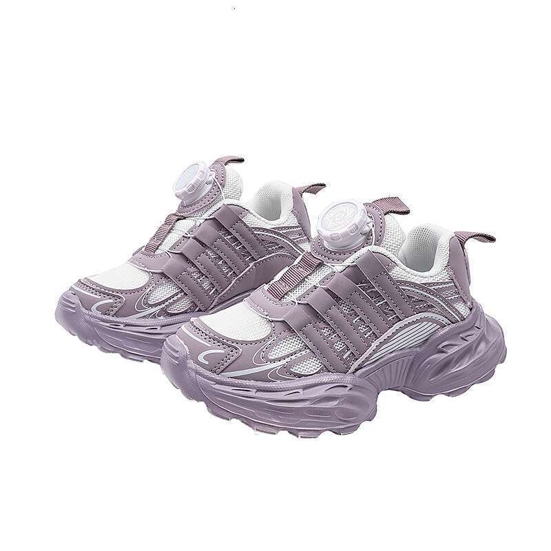 Boys' Rotating Button Lightweight Fashion Sneakers 2025 Spring Autumn New Korean Style Girls' Internet Celebrity Running Shoes Big Kids