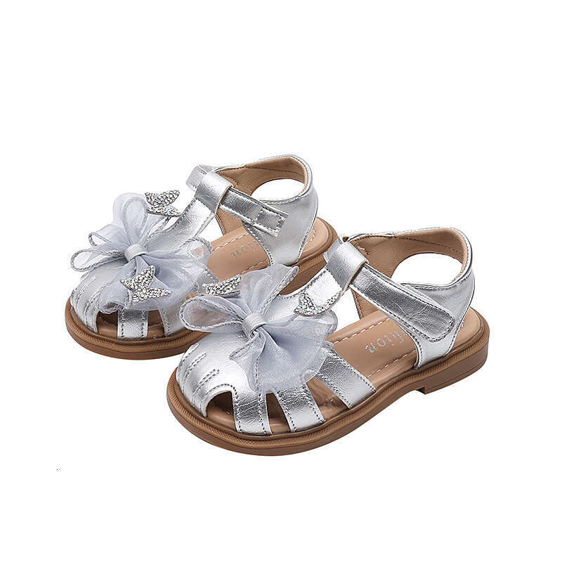 SHEIN Niche Design Sandals 2025 Summer New Girls' Stylish Bow Princess Children's Closed-Toe Shoes