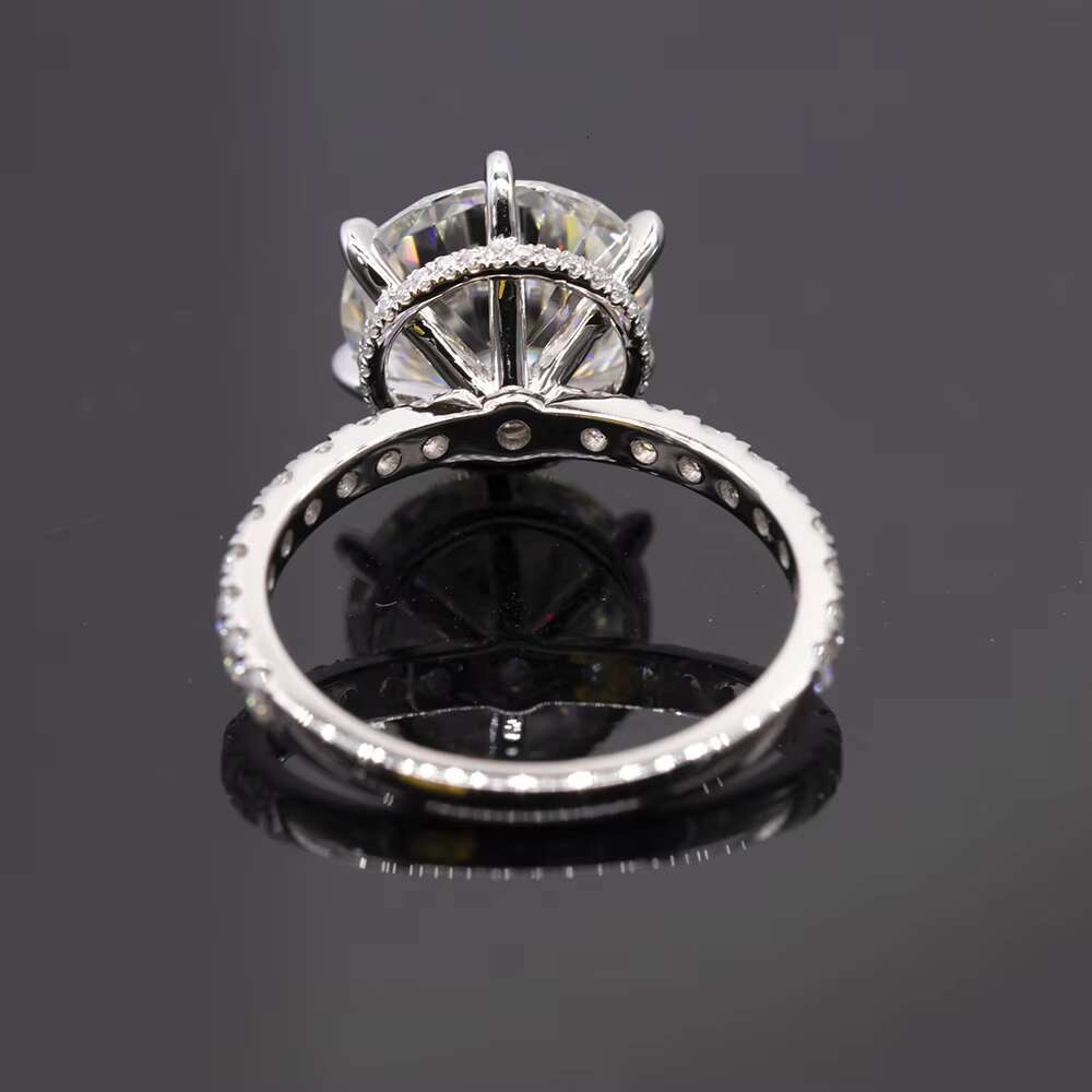 Fancy 5ct Gold Ring D Color 10K Gold Diamond Lab Moissnaite Rings Real Gold Engagement Band Eternity Ring