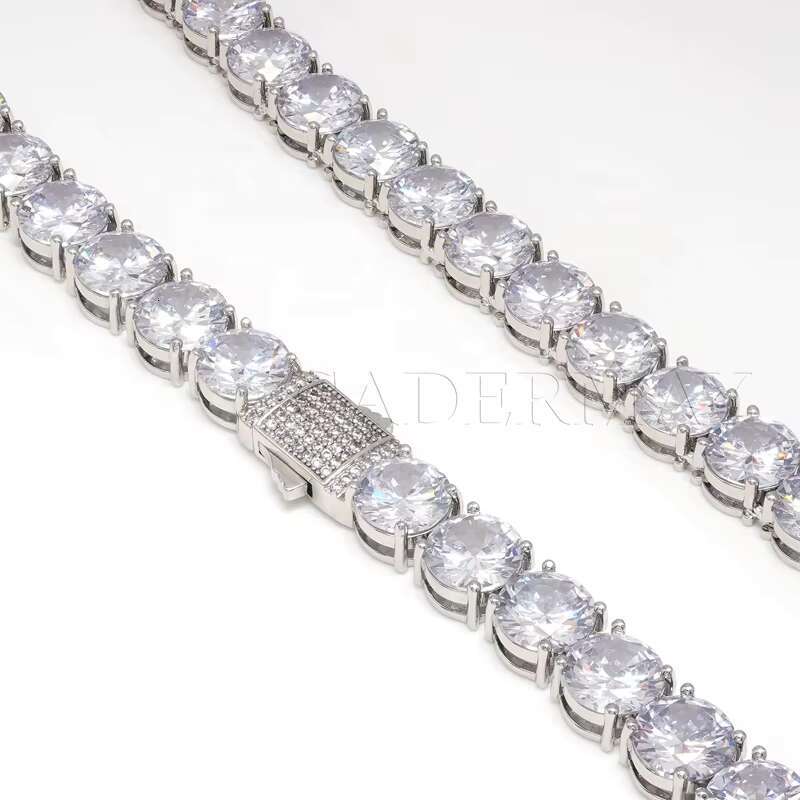 Cadermay 10mm D VVS Moissanite Diamond Iced Out Rapper Jewelry Personal Fashion Pendant Necklace Link Chain