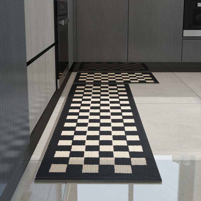 Designer carpet Kitchen floor mat Household long water-absorbing oil-absorbing non-slip foot mat Machine washable dirt-resistant carpet woven mat