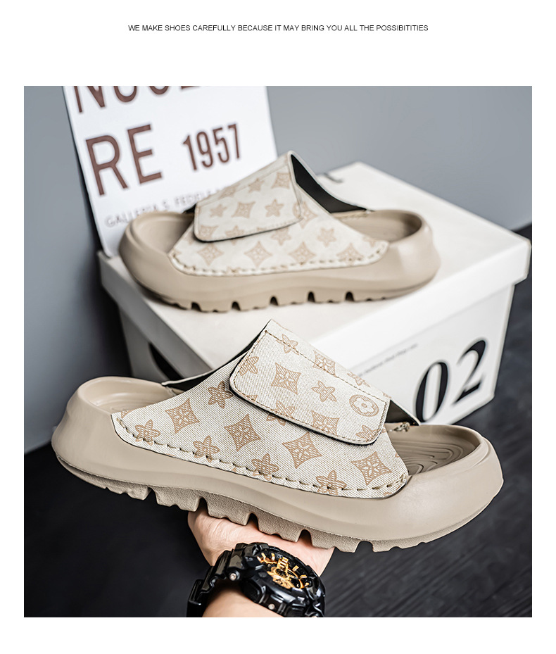 2025 Free Shipping Designer Summer New Mens Trendy Versatile Externally Wearable Personalized Velcro Strap Sandals