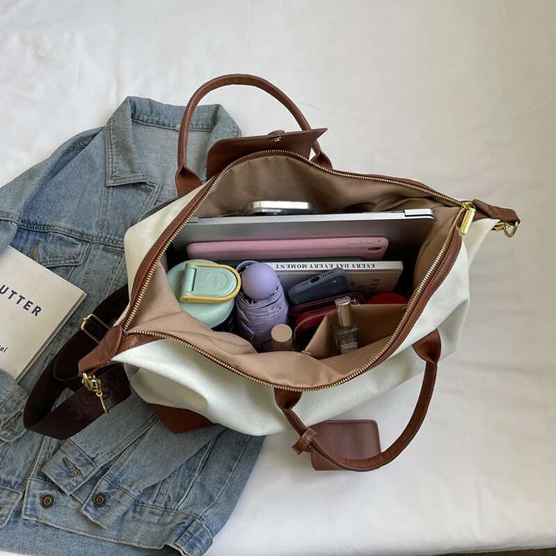 Handbag Canvas Breathable Large Capacity Fiess Dance Gym Carry Bag Yoga Travel duffel bag customization