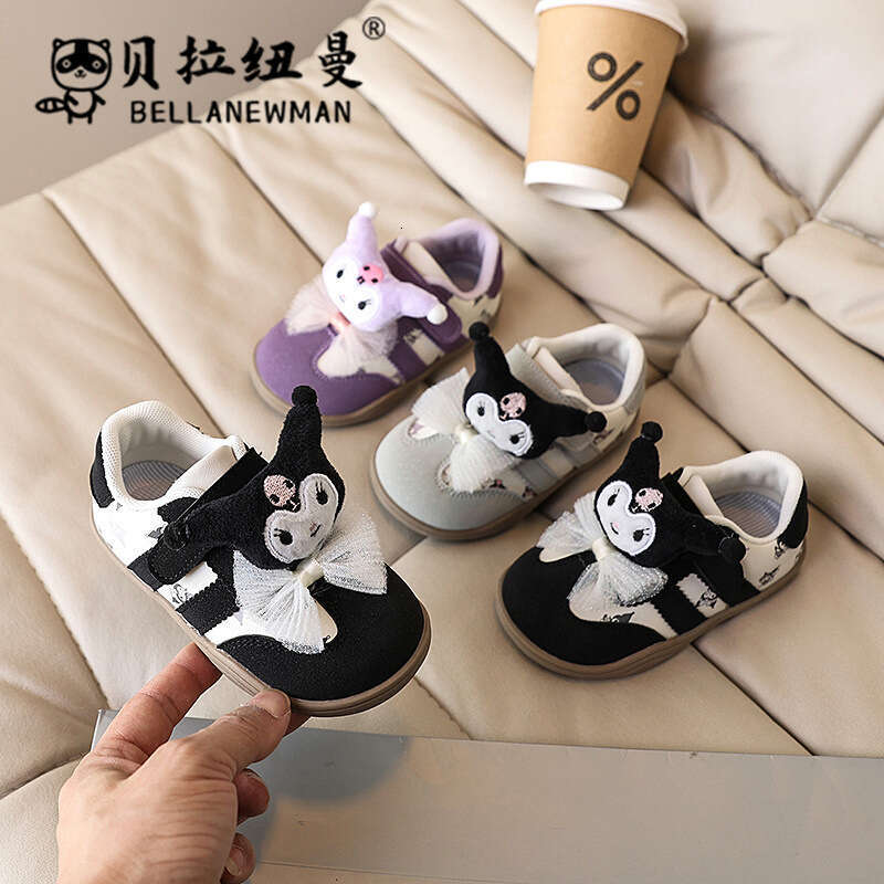 Baby Stylish Cute Cartoon Kuromi Versatile Training Shoes 2025 Spring Autumn New Fashion Sneakers for Girls