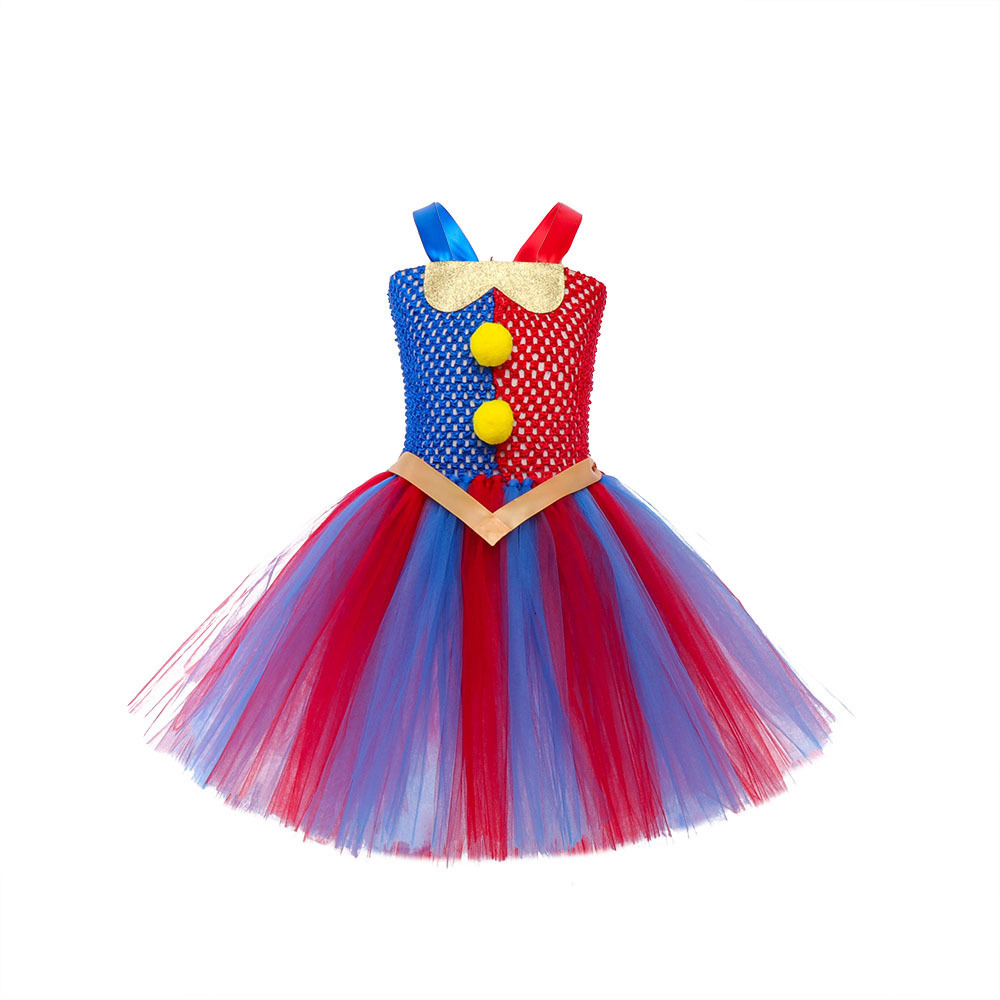 Childrens Cosplay Magical Numbers Circus Princess Dress Halloween Anime Clown Costume Tutu Dress 240329