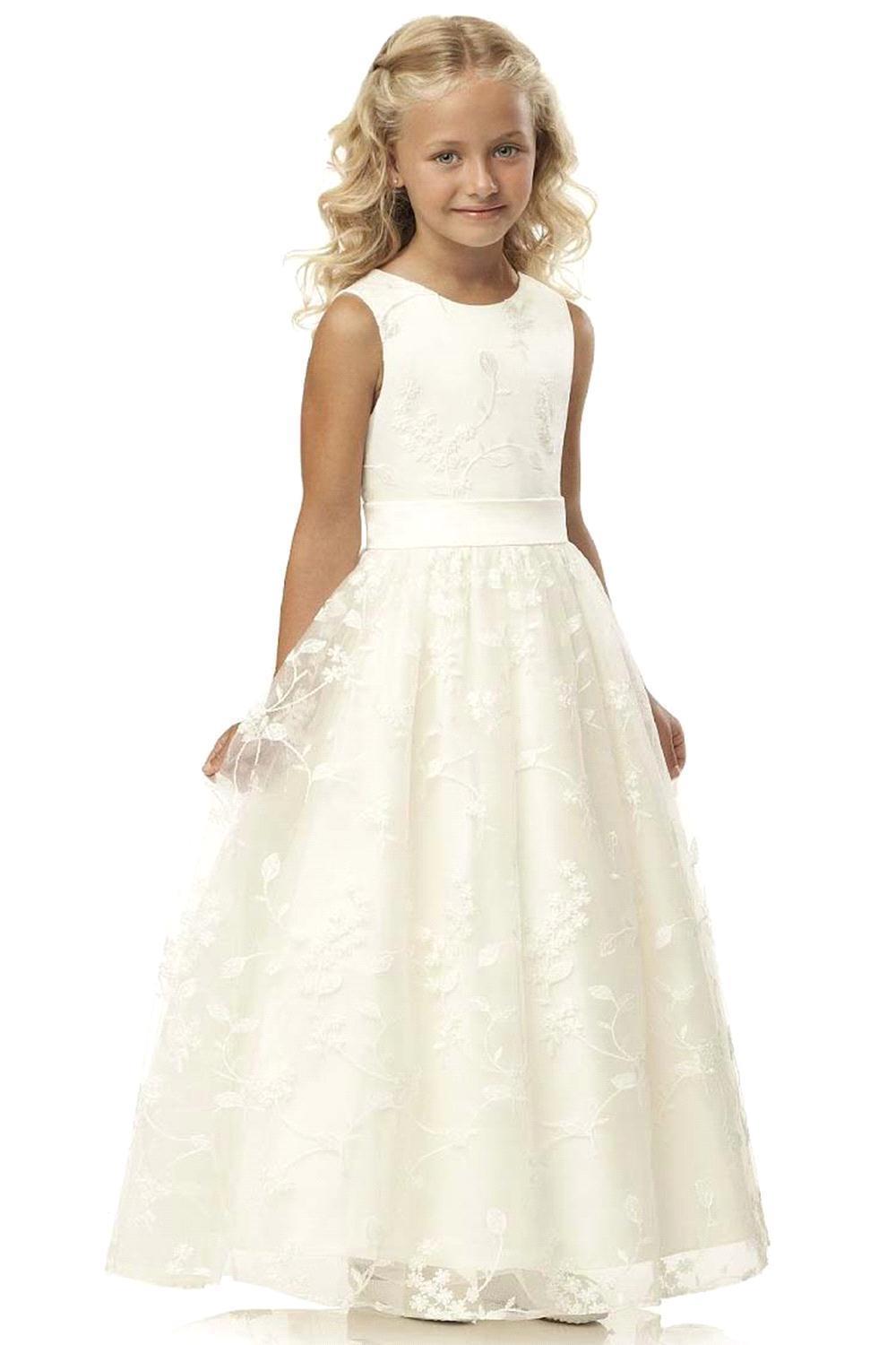 Stock Flower Girl Dress Lace Chiffon Long Dresses Flower Girl Wedding Dress Summer Boho Birthday Party Wedding Dress For 2-14 Years MC1546