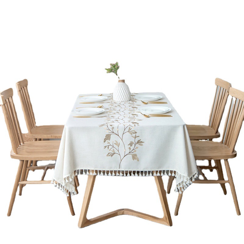 Luxury Dining Table Protective Cover Eco-Friendly Rectangle Jacquard Tablecloth Fabric For Wedding Restaurant Recycled Modern