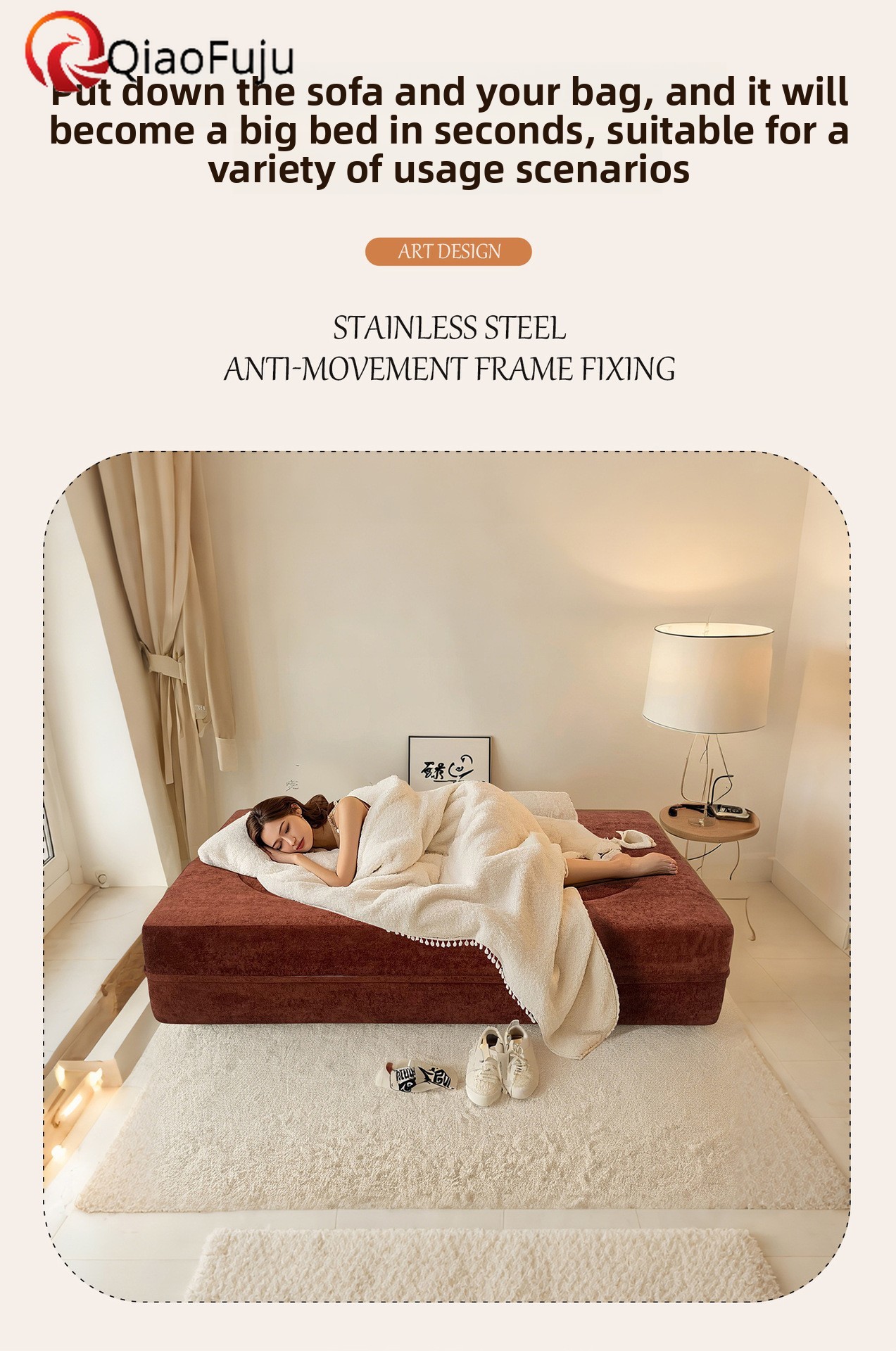 Sofa bed compressed sofa in a box Washable reclining sofa, Small apartment sofa, Dual-function multi-functional sofa bed, Two-person sofa, Double-pers