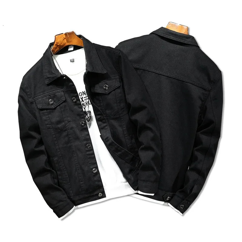 Denim Coats Men Jacket Turn Down Collar Full Sleeve Coat Single Breasted Simple Solid Casual Regular Autumn Winter Jackets 250704