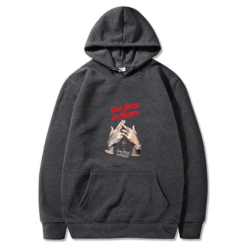 Real Hasta La Muerte Rapper Print Mens Autumn Fleece Hoodie Regular Fit Long Sleeve Clothes Y2K Fashion Streetwear Sportswear XJ250714