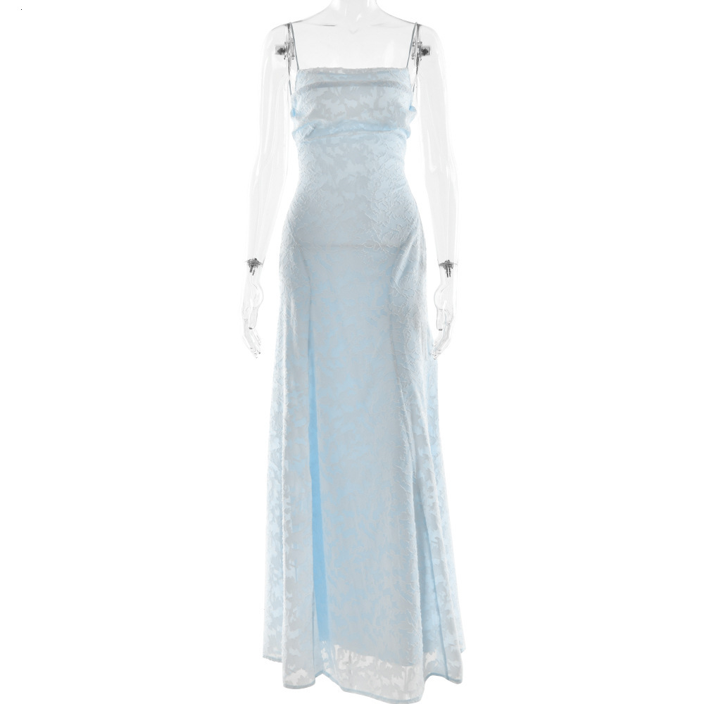 2025 New Women's Skirt Summer New Women's Sexy Thin Shoulder Strap Chiffon Elegant Backless Evening Dress New Designer Dress