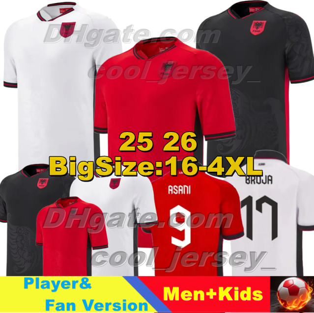 XXXL 4XL 25 26 Albania National Men's Football Team Soccer Jerseys 2025 2026 ASANI UZUNI ASLLANI MUCI N.BAJRAMI LACI RAMADANI Football Shirts Men Uniforms Kids Kits Set