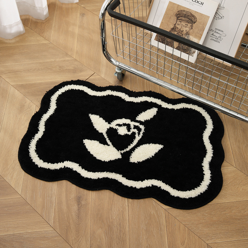 Designer carpet bathroom absorbent floor mat household thickened fluff bathroom non-slip foot mat flocked carpet