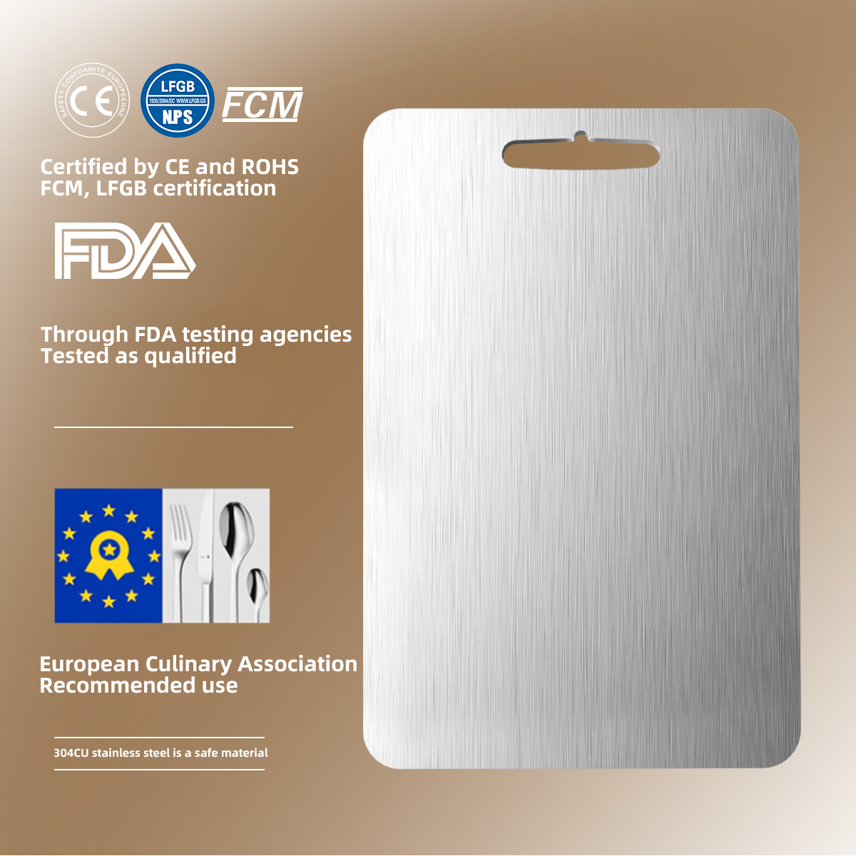 Food Grade Kitchen Pure Titanium Cutting Board Easy Clean Design Anti-Mold & Antibacterial with Rust Resistance big size