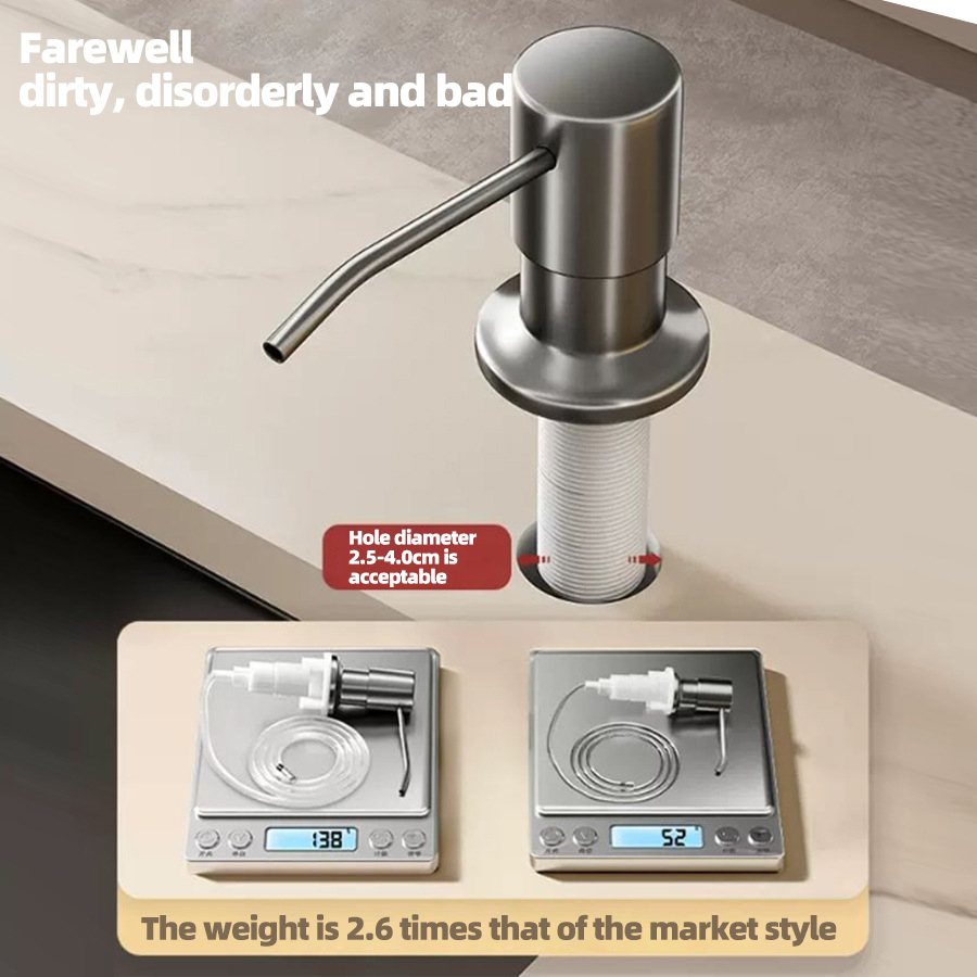 Universal Stainless Steel Dish Soap Dispenser for Kitchen Sinks Extractor with Extension Tube Bottled packaging Multiple colors to choose from