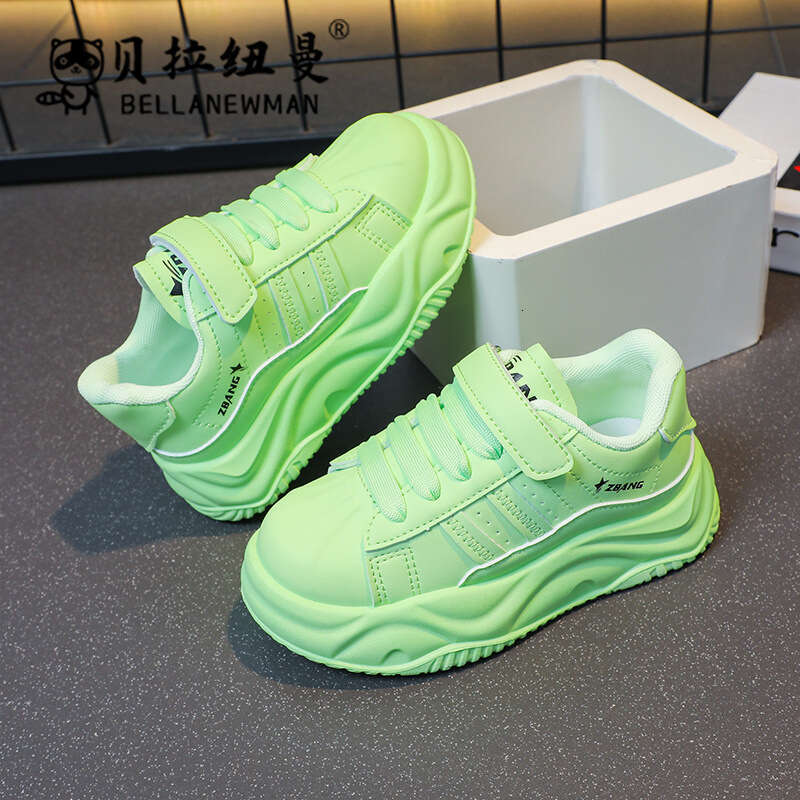 Children's Trendy White 2025 Spring and Autumn New Korean Style Girls' Fashion Thick-Soled Sneakers Boys' Versatile Casual Shoes