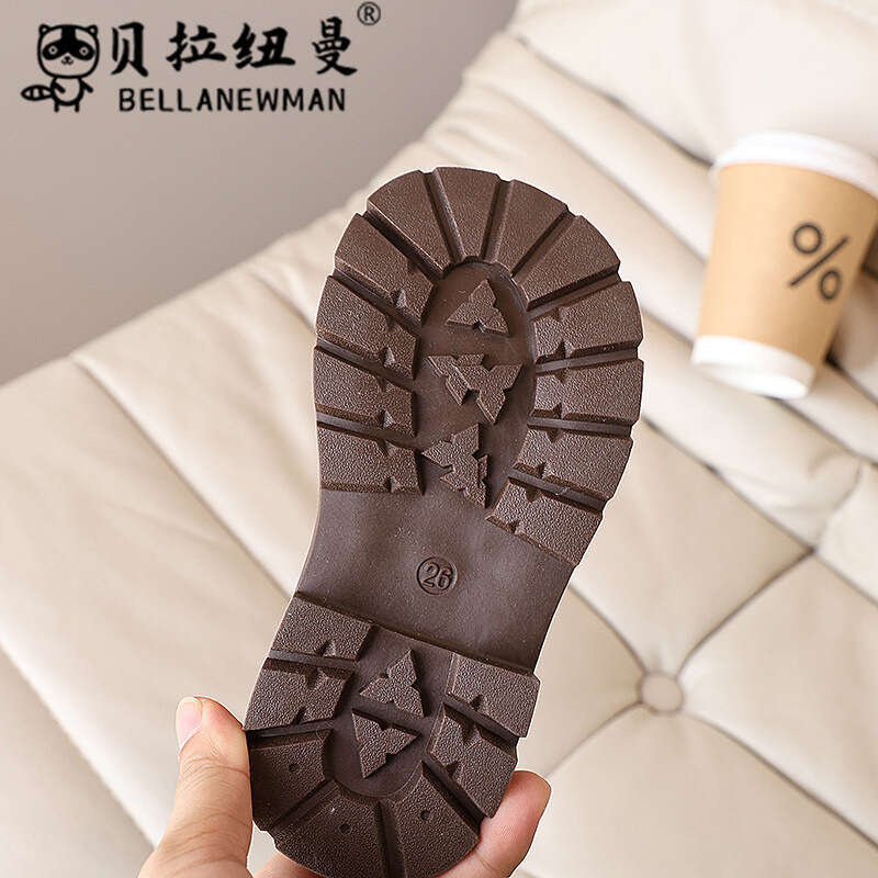 Children's British Style Martin 2024 Winter New Girls' Black Short Fashion Boots for Older Children
