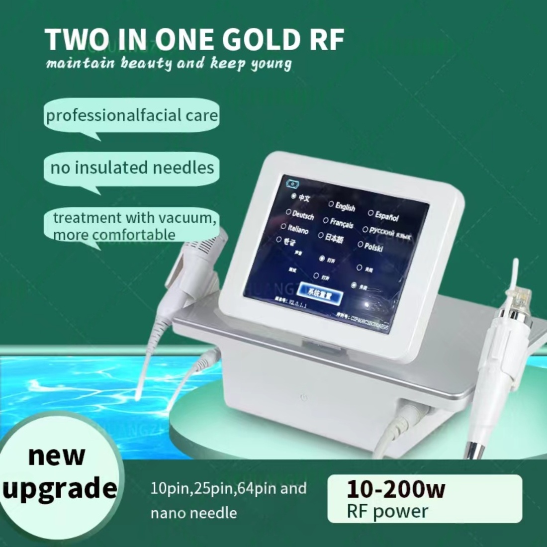 Fractional RF Microneedling Machine Micro Needling for Facial Body Whitening Equipment To Remove Wrinkles and Stretch Marks Suitable for home and beau