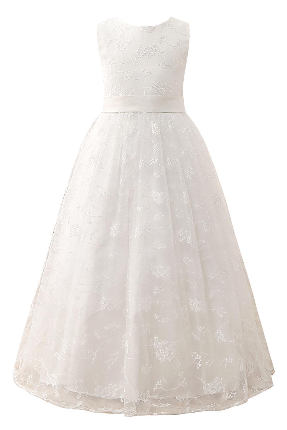 Stock Flower Girl Dress Lace Chiffon Long Dresses Flower Girl Wedding Dress Summer Boho Birthday Party Wedding Dress For 2-14 Years MC1546