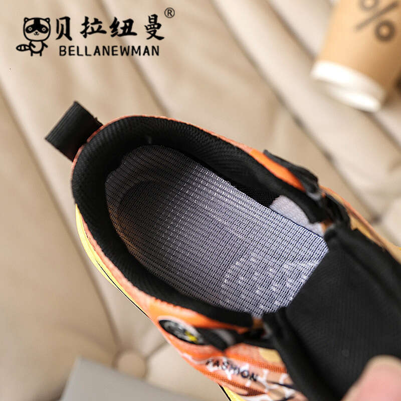 Children's Rotating Button Sneakers 2025 Spring Autumn New Korean Style Boys Casual Running Big Kids Mesh Shoes
