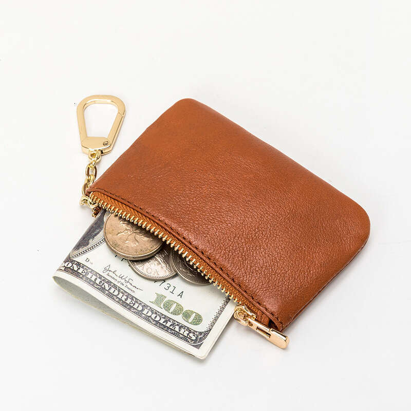 Genuine Leather Purse New Trendy Brand Creative Decorative Small Hanging Women's Key Coin Simple Mini Card Bag