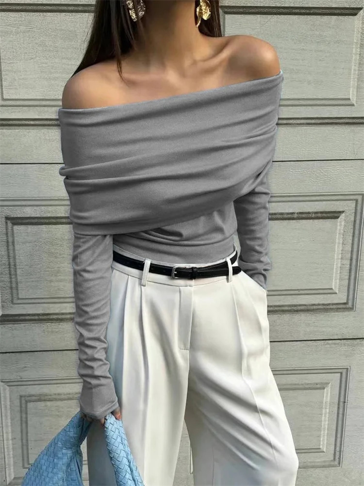Tossy Sweater Knit Pullover Backless Women Slim Bandeau Solid Cropped Top Streetwear Off-Shoulder Elegant Autumn Knitwear Top 250708