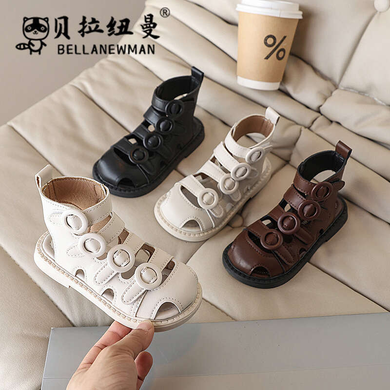 Girls' Fashion Roman 2025 Summer New Korean Style Student Casual Shoes Children's Soft Sole Beach Sandals