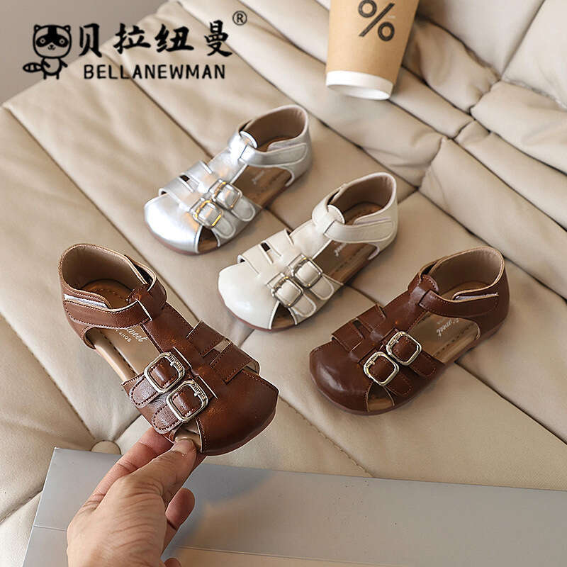Choice Style Children's Woven Closed-Toe Sandals 2025 Summer New Fashion Soft Sole Beach Shoes for Kids