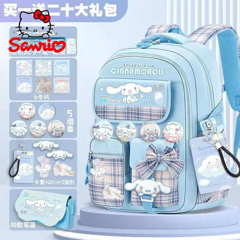 Sanrio Cinnamoroll Schoolbag Cartoon Kuromi Bag Burden Reduction Lightweight High Capacity Children Backpack School Supplies w250714